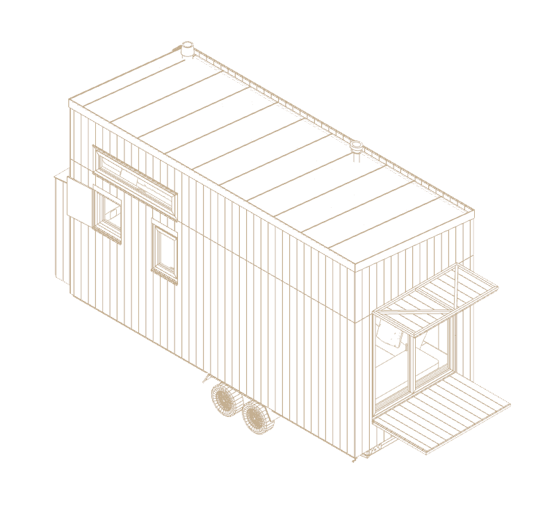 réalisation d'une axonométrie de tiny house