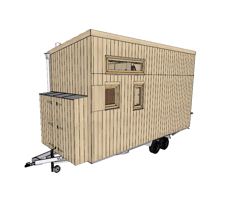 3D d'une tiny house dessin 3D