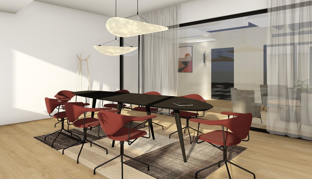 rendu photo réaliste d'une salle de réunion pour une architecte