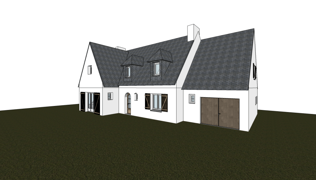 3D brut d'une maison individuelle